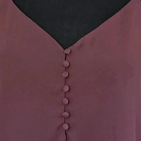 ❤️ Women's Cami Tank Top Size XS Burgandy Spaghetti Strap Adjustable - Picture 8 of 8